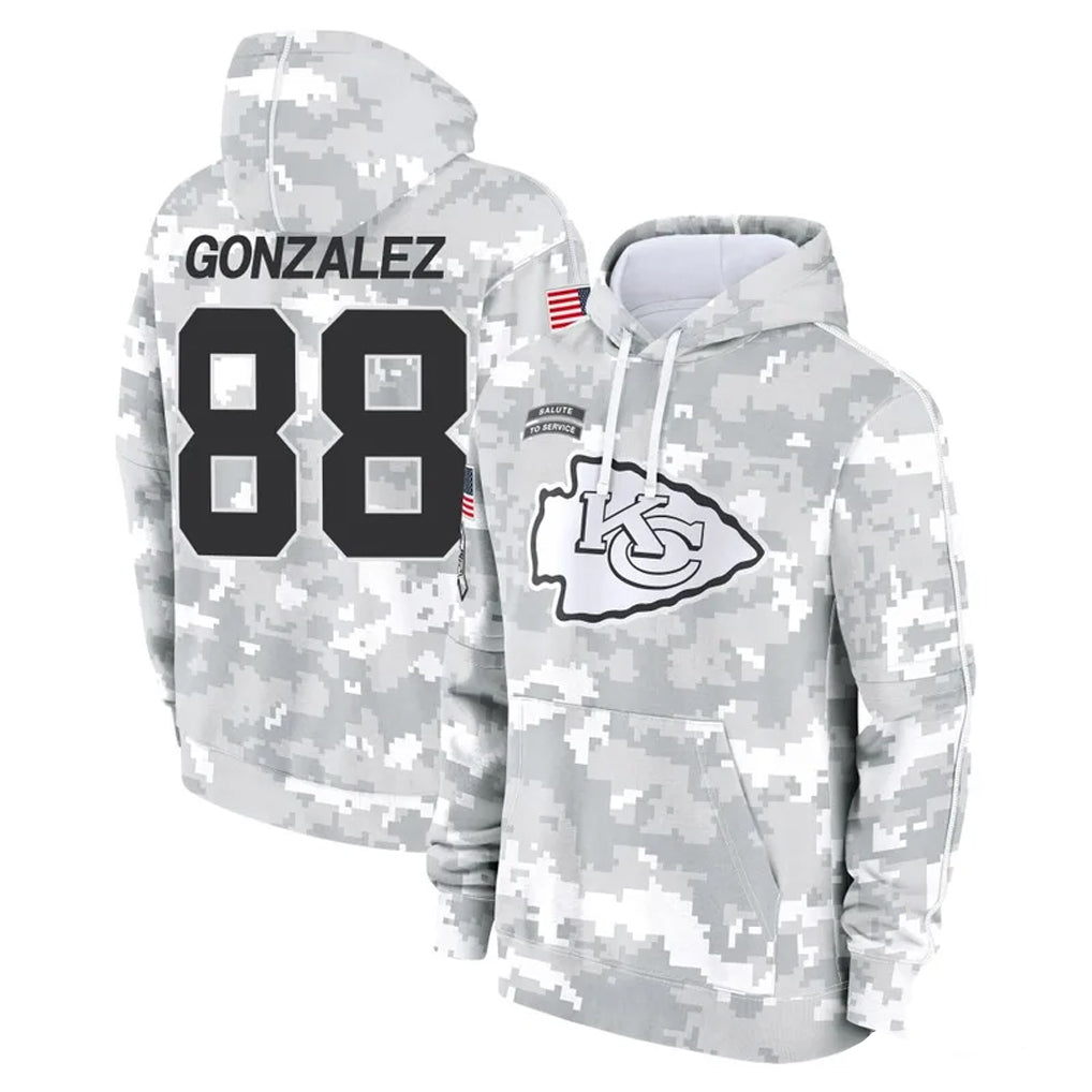 KC.Chiefs #88 Tony Gonzalez Player Arctic Camo Salute to Service Hoodies Limited Game Gdoa Stitched Jerseys