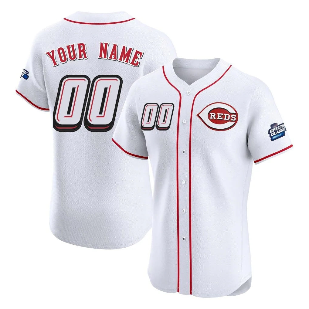 Custom C.Reds White 2025 Speedway Classic Limited Elite Home Any Name & Number Gdoa Stitched Jerseys