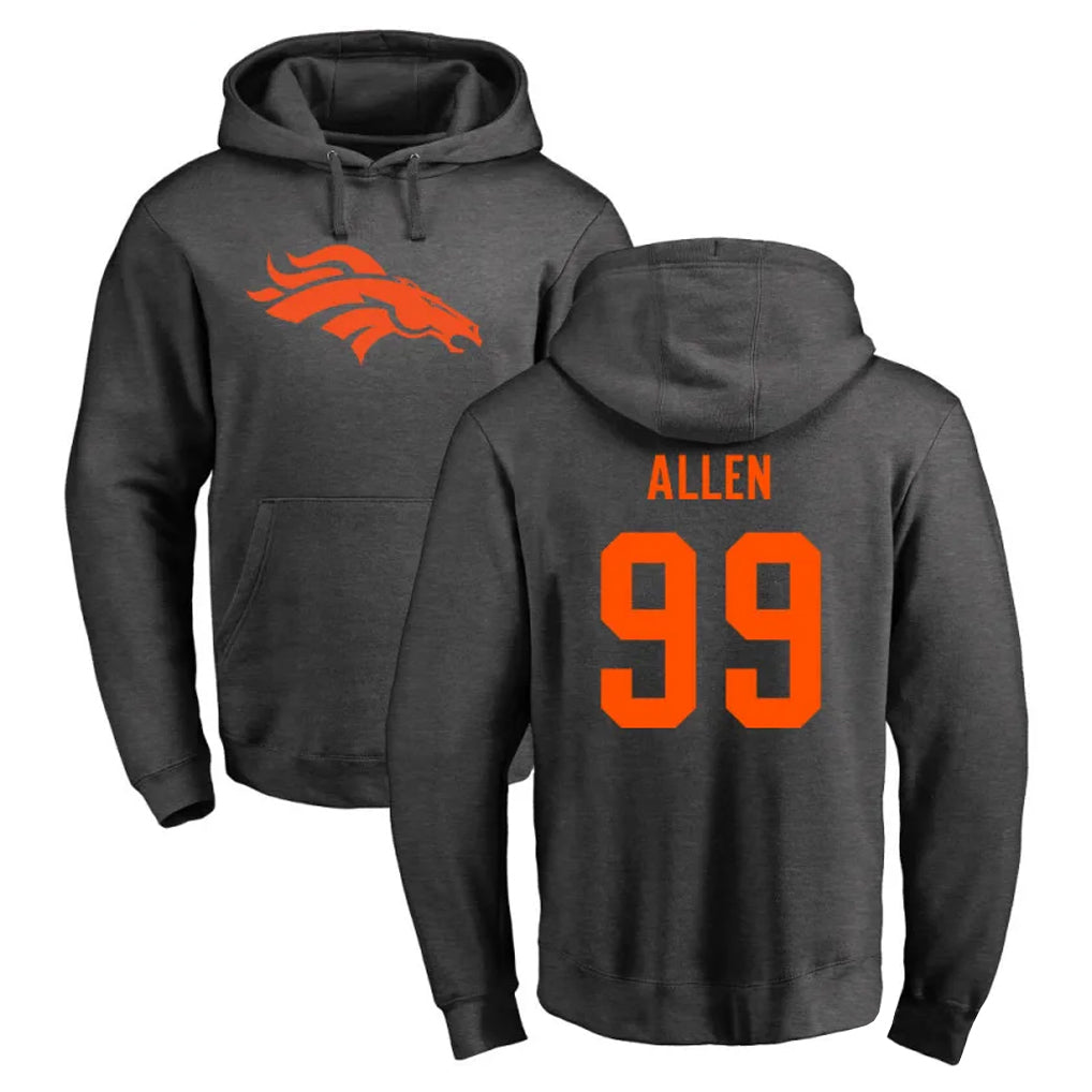 D.Broncos #99 Zach Allen Player Ash One Color Pullover Hoodie Limited Gdoa Stitched Jerseys