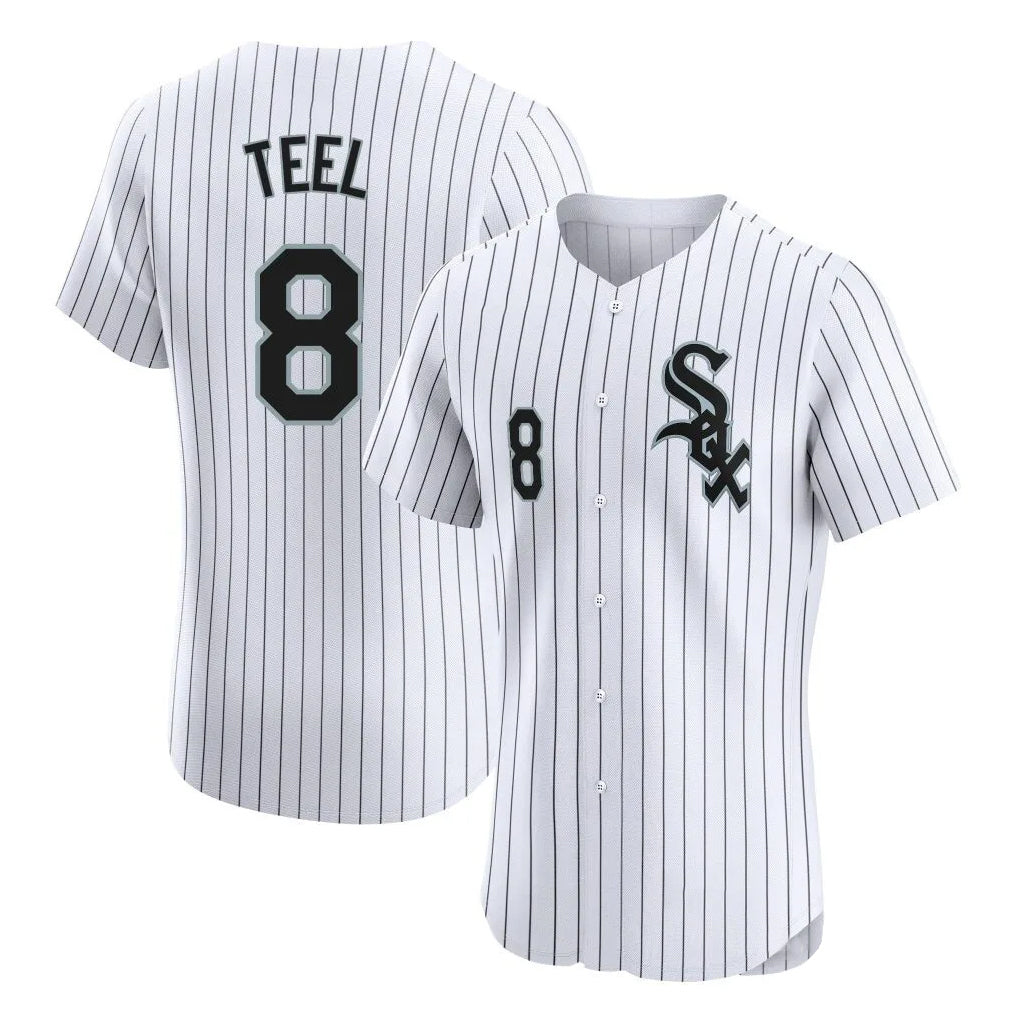 C.White Sox #8 Kyle Teel Player White Stripe Limited Elite Home Gdoa Stitched Jerseys
