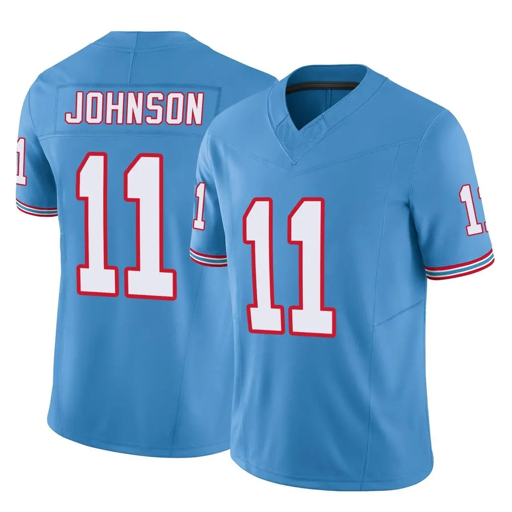 T.Titans #11 Jermaine Johnson II Player Light Blue Limited Vapor F.U.S.E. Home Game Gdoa Stitched Jerseys