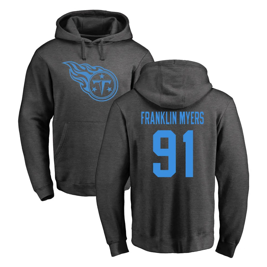 T.Titans #91 John Franklin-Myers Player Ash One Color Pullover Hoodies Home Game Gdoa Stitched Jerseys