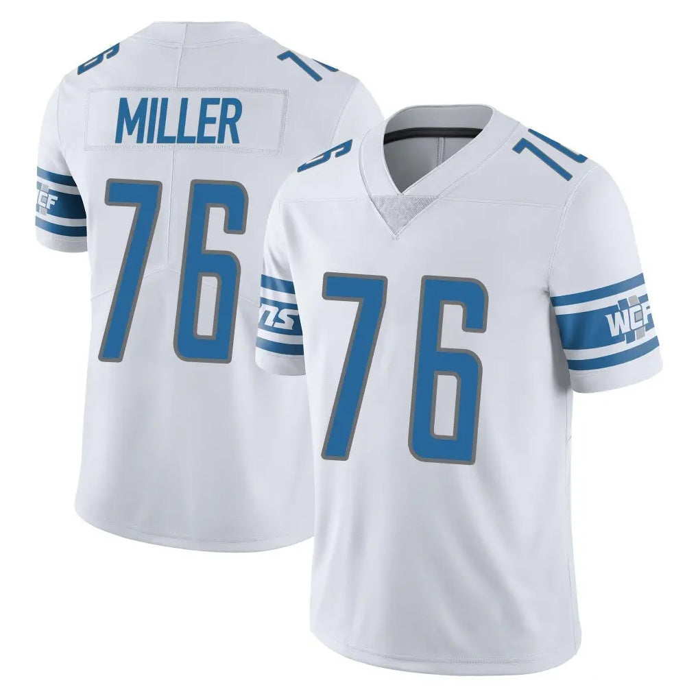 D.Lions #76 Blake Miller Player White Limited Vapor Untouchable Home Game Gdoa Stitched Jerseys