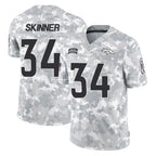 D.Broncos #34 JL Skinner Player Arctic Camo Salute To Service Limited Gdoa Stitched Jerseys
