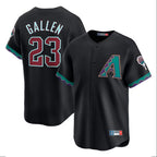 A.Diamondbacks #23 Zac Gallen Player Black Fashion Out Home Game Gdoa Stitched Jerseys