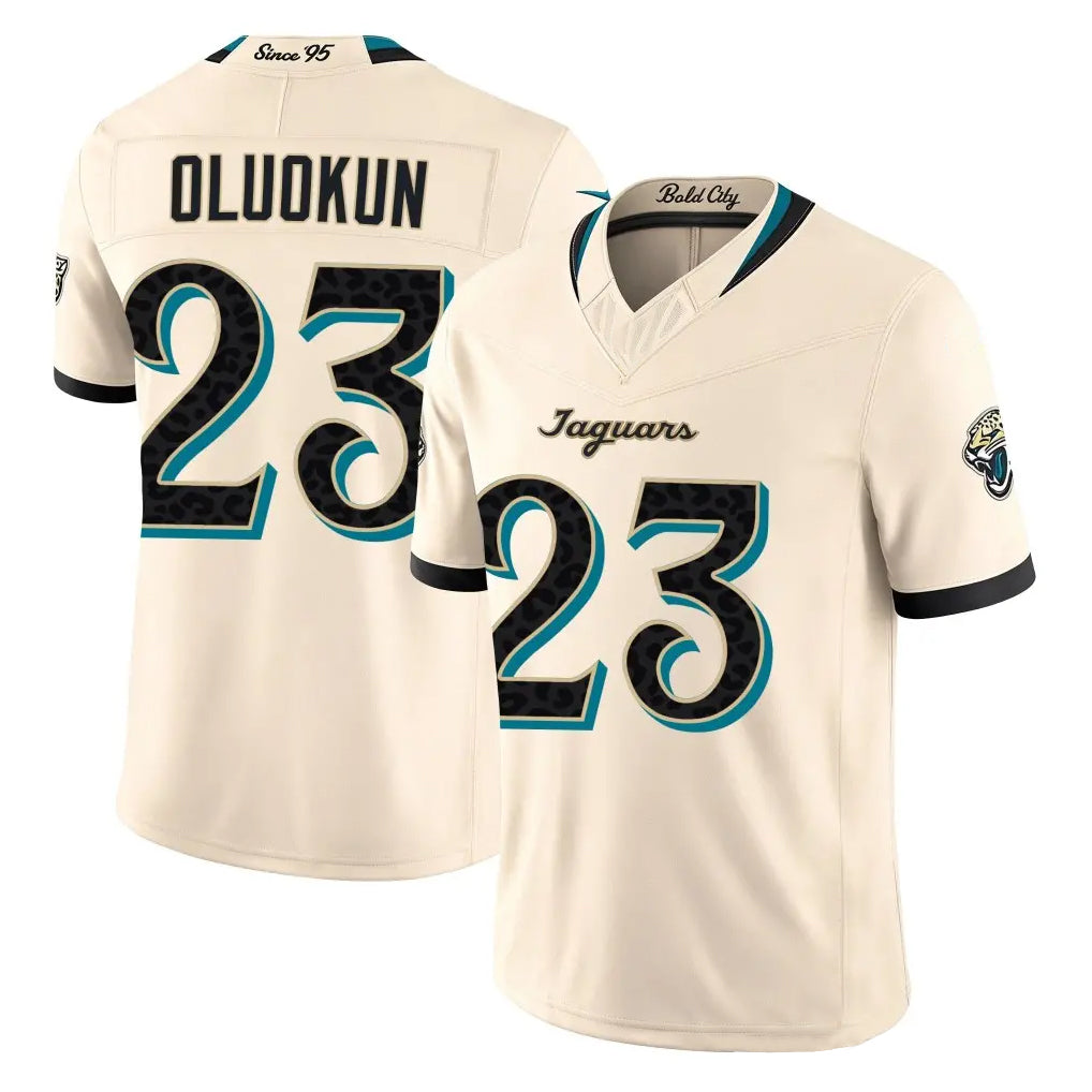 J.Jaguars #23 Foyesade Oluokun Player Natural Limited 2026 Rivalries Collection Game Gdoa Stitched Jerseys