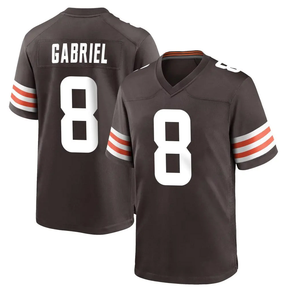 C.Browns #8 Dillon Gabriel Player Brown Home Game Gdoa Stitched Jerseys