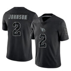 A.Cardinals #2 Will Johnson Player Black RFLCTV Limited Home Game Gdoa Stitched Jerseys