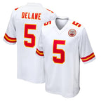KC.Chiefs #5 Mansoor Delane Player White Home Game Gdoa Stitched Jerseys