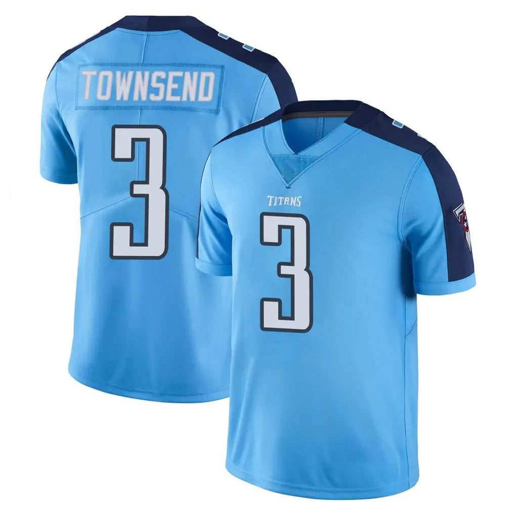 T.Titans #3 Tommy Townsend Player Light Blue Limited Color Rush Home Game Gdoa Stitched Jerseys