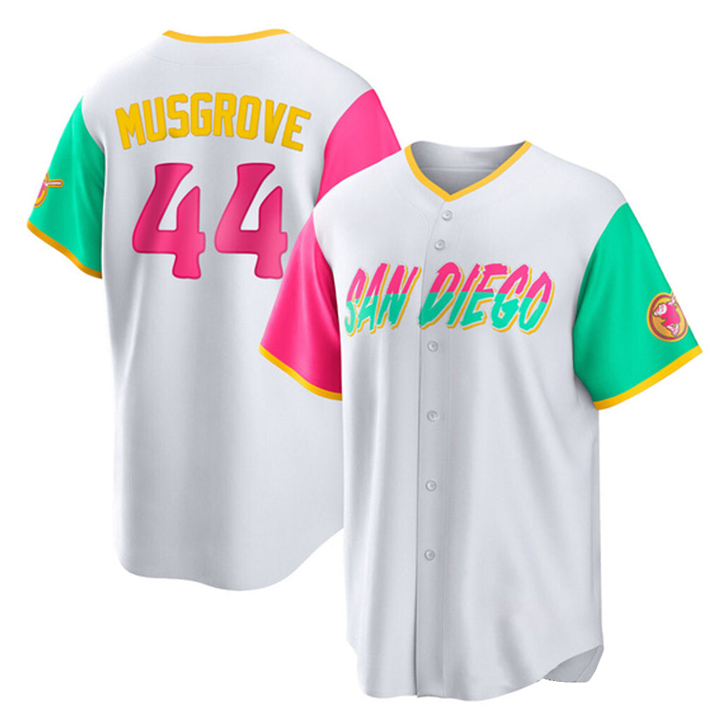 S.Diego Padres #44 Joe Musgrove Player White City Connect Home Game Fdoa Stitched Jerseys