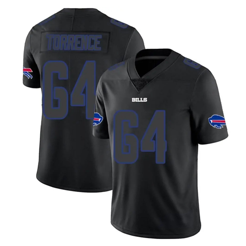 B.Bills #64 O'Cyrus Torrence Player Black Impact Limited Home Game Gdoa Stitched Jerseys