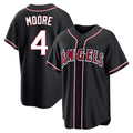 LA.Angels #4 Christian Moore Player Black Fashion Out Home Game Fdoa Stitched Jerseys