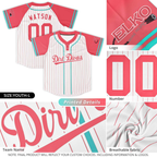 Custom Light Blue Navy-White Stripe Fashion Raglan Sleeves Authentic Two-Button Softball Jersey
