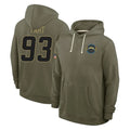 LA.Chargers #93 Teair Tart Player Olive Salute to Service Pullover Hoodies Limited Gdoa Stitched Jerseys