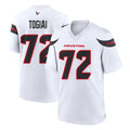 H.Texans #72 Tommy Togiai Player White Home Game Gdoa Stitched Jerseys