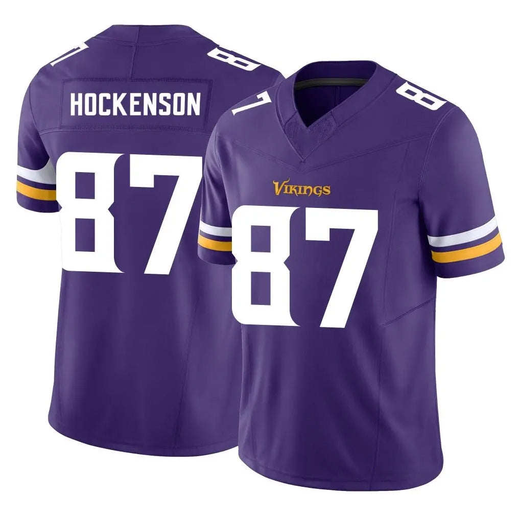 M.Vikings #87 T.J. Hockenson Player Purple Limited Vapor F.U.S.E. Home Game Gdoa Stitched Jerseys