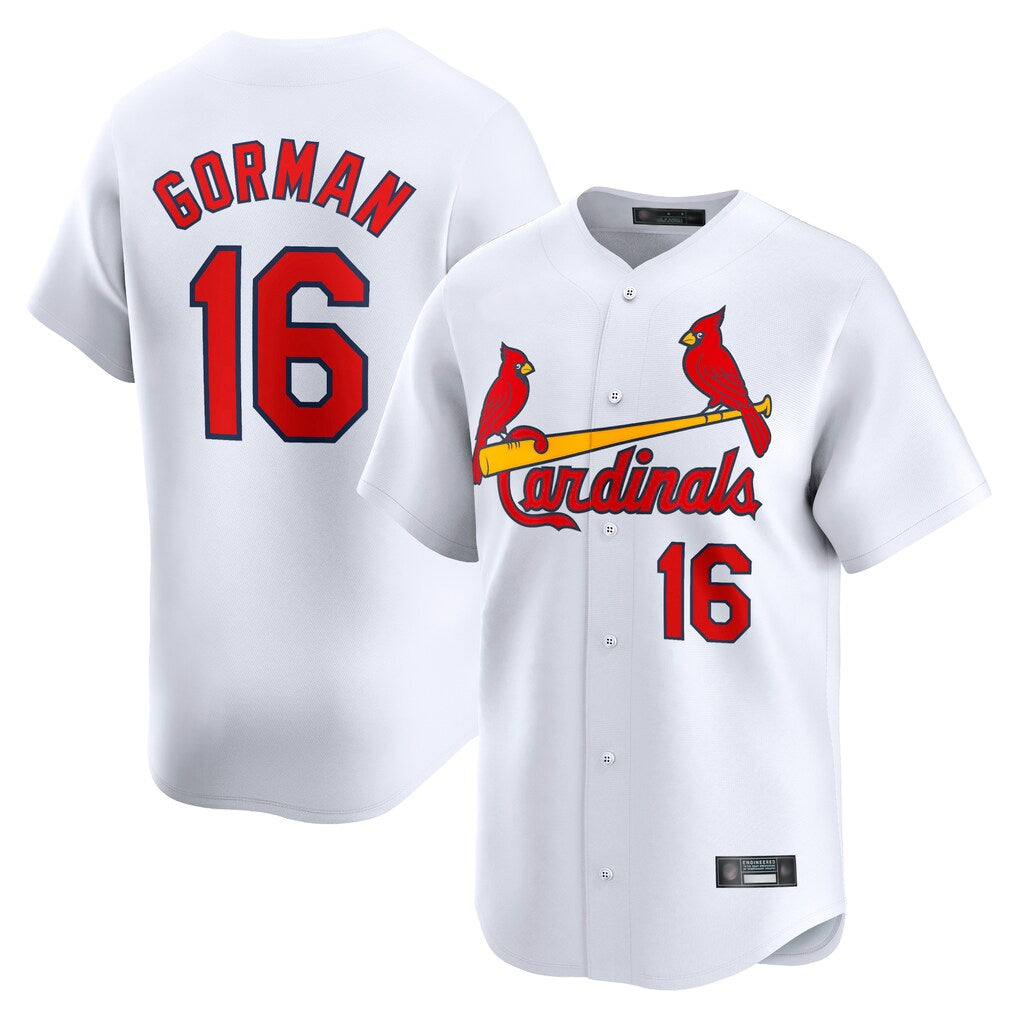 St. Louis Cardinals #16 Nolan Gorman Player White Home Limited Fdoa Stitched Jerseys