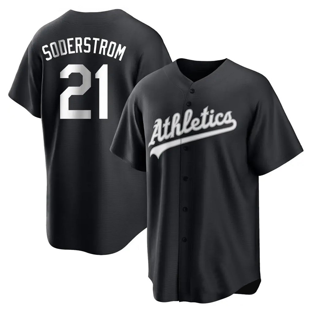 Athletics #21 Tyler Soderstrom Player Black Fashion Home Game Gdoa Stitched Jerseys