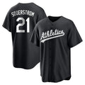 Athletics #21 Tyler Soderstrom Player Black Fashion Home Game Gdoa Stitched Jerseys