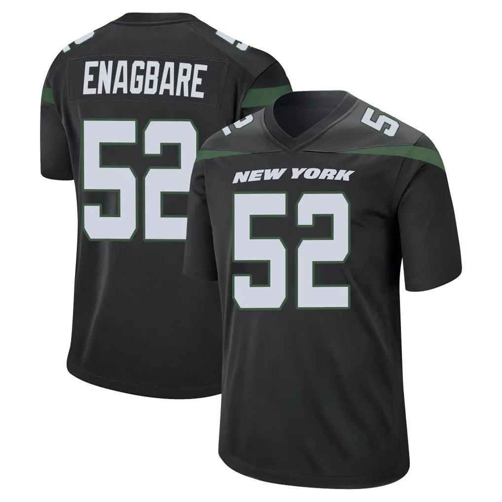 NY.Jets #52 Kingsley Enagbare Player Stealth Black Home Game Gdoa Stitched Jerseys