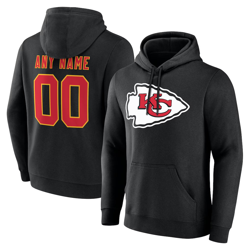 Custom KC.Chiefs Gray LoGo Pullover Hoodies Limited Any Name & Numbers Gdoa Stitched Jerseys