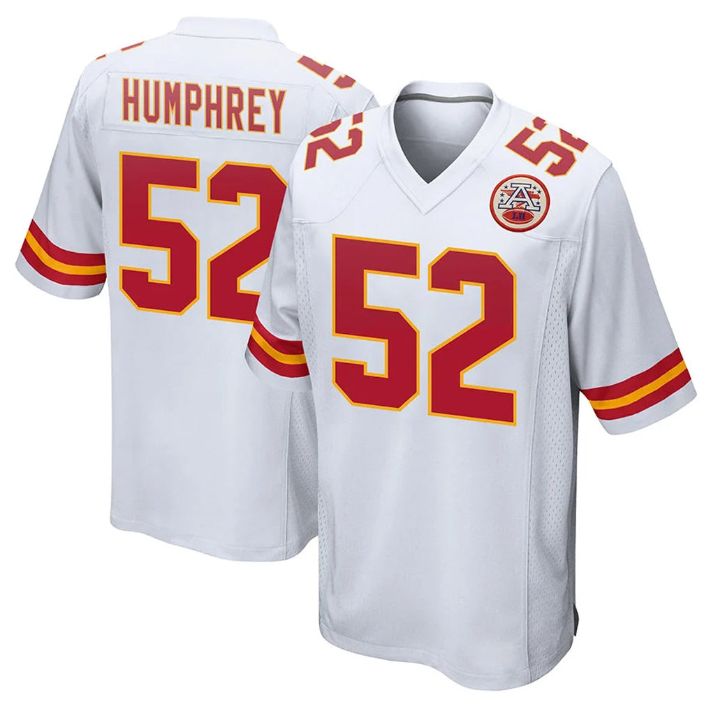 KC.Chiefs #52 Creed Humphrey Player White Home Game Gdoa Stitched Jerseys