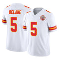 KC.Chiefs #5 Mansoor Delane Player White Limited Vapor F.U.S.E. Home Game Gdoa Stitched Jerseys