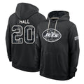 NY.Jets #20 Breece Hall Player 2026 Black Logo Pullover Hoodies Limited Game Gdoa Stitched Jerseys