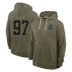 IN.Colts #97 Laiatu Latu Player Olive Salute to Service Pullover Hoodies Limited Gdoa Stitched Jerseys