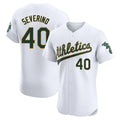 Athletics #40 Luis Severino Player White Limited Elite Home Game Gdoa Stitched Jerseys