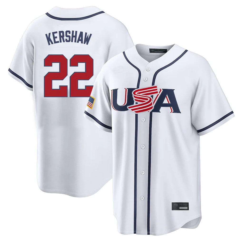 LA.Dodgers #22 Clayton Kershaw Player White USA 2026 World Classic Limited Home Fdoa Stitched Jerseys