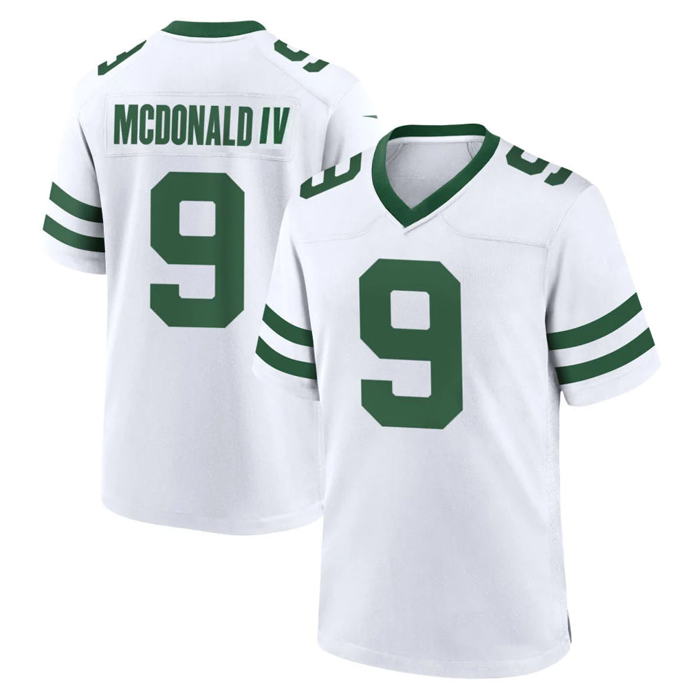 NY.Jets #9 Will McDonald IV Player White Legacy Home Game Gdoa Stitched Jerseys