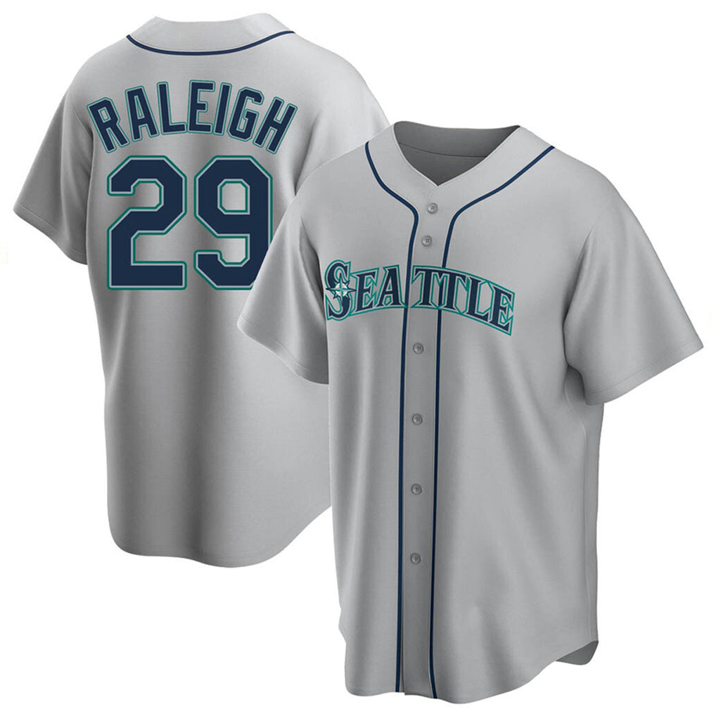 S.Mariners #29 Cal Raleigh Player Gray Home Game Fdoa Stitched Jerseys
