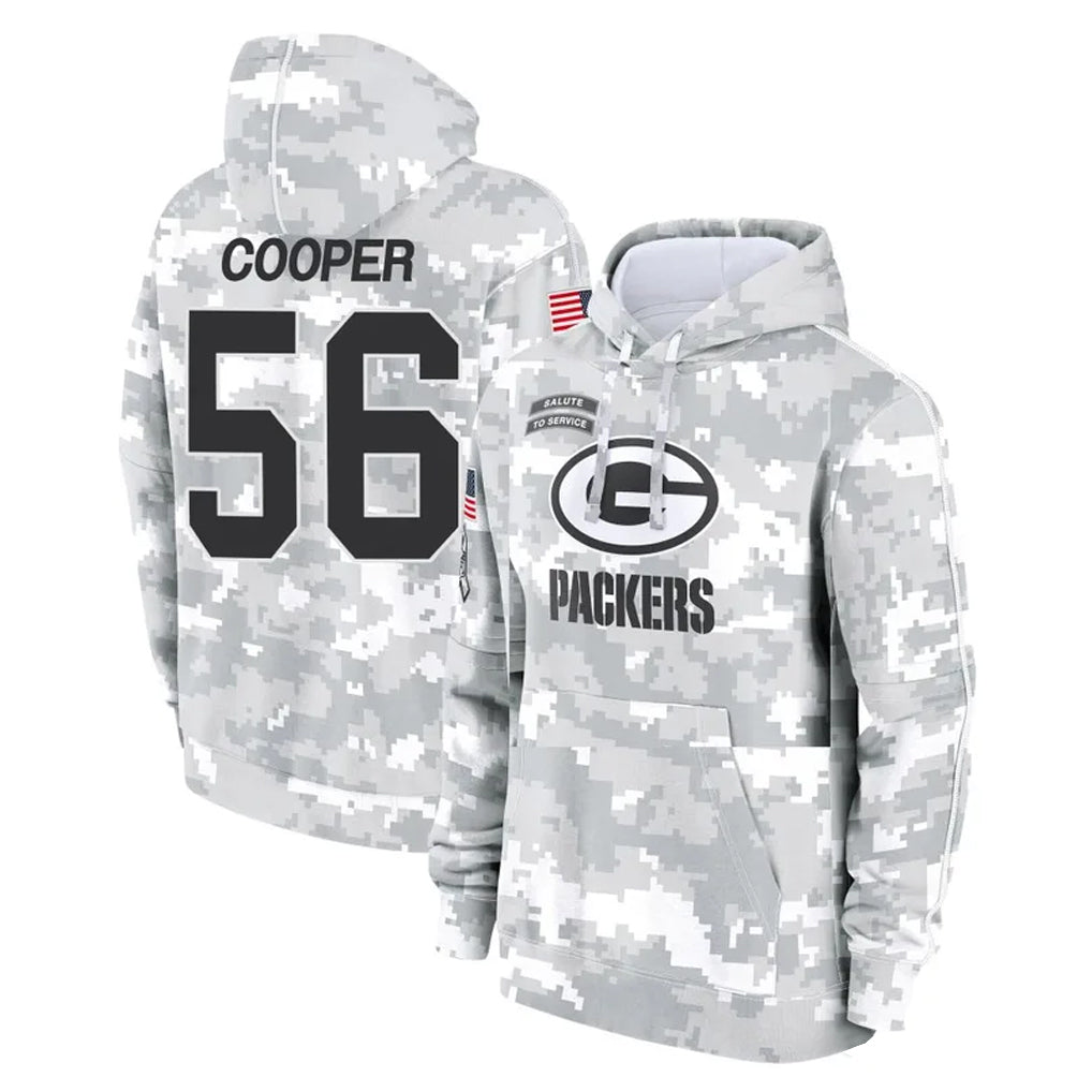 GB.Packers #56 Edgerrin Cooper Player Arctic Camo Salute to Service Hoodies Limited Game Gdoa Stitched Jerseys