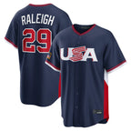 S.Mariners #29 Cal Raleigh Player Navy USA 2026 World Classic Game Fdoa Stitched Jerseys
