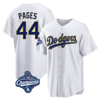 LA.Dodgers #44 Andy Pages Player Gold White World Series Meet 2026 Collection Stadium Game Fdoa Stitched Jerseys