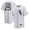 C.White Sox #25 Andrew Vaughn Player White Stripe Home Game Gdoa Stitched Jerseys