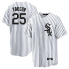C.White Sox #25 Andrew Vaughn Player White Stripe Home Game Gdoa Stitched Jerseys