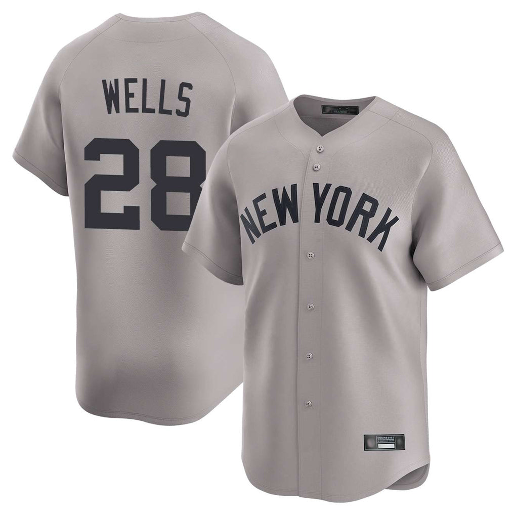 NY.Yankees #28 Austin Wells Player Gray Limited Home Fdoa Stitched Jerseys