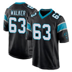 C.Panthers #63 Rasheed Walker Player Black Game Gdoa Stitched Jerseys