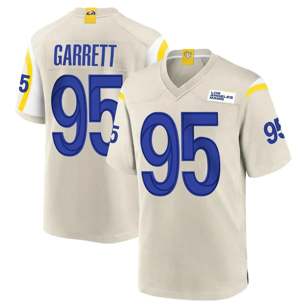 LA.Rams #95 Myles Garrett Player Bone Home Game Gdoa Stitched Jerseys