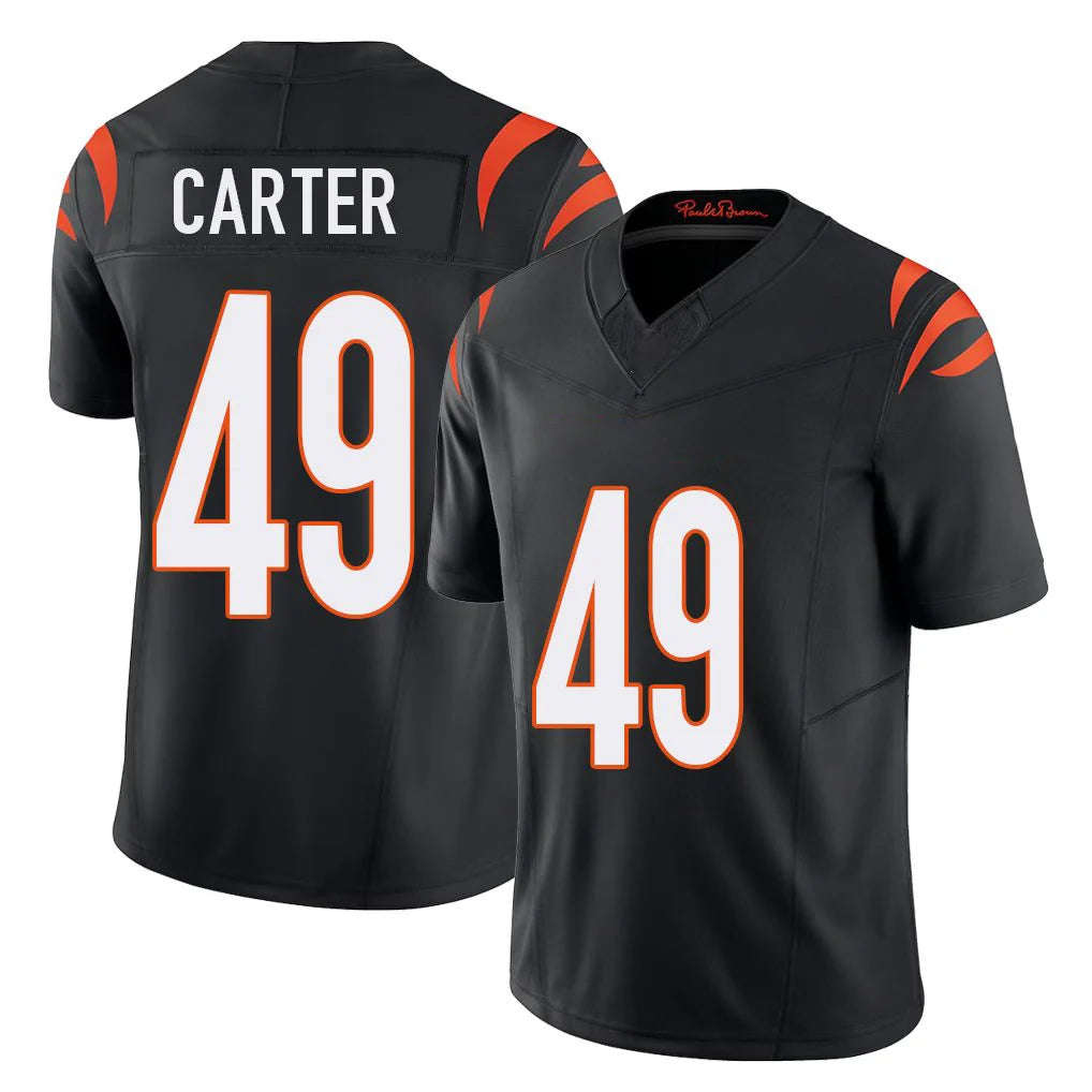 C.Bengals #49 Barrett Carter Player Black Vapor F.U.S.E. Limited Home Game Gdoa Stitched Jerseys