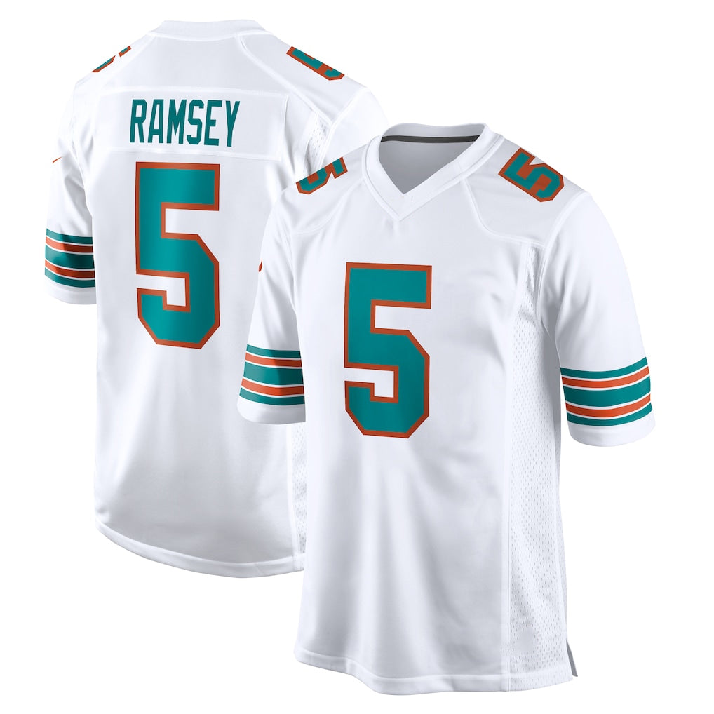 M.Dolphins #5 Jaylen Wright Player White Limited Home Game Gdoa Stitched Jerseys