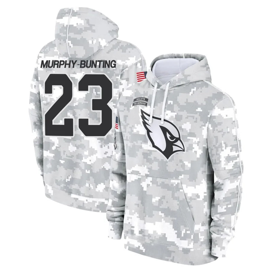 A.Cardinals #23 Sean Murphy-Bunting Player Camo Salute to Service Hoodies Gdoa Stitched Jerseys