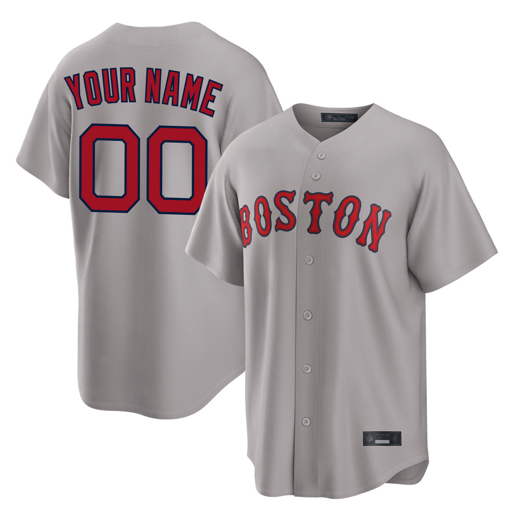 Custom B.Red Sox Gray Home Game Any Name & Number Gdoa Stitched Jerseys