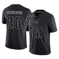NE.Patriots #32 TreVeyon Henderson Player Black Reflective LImited Home Game Gdoa Stitched Jerseys