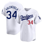 LA.Dodgers #34 Fernando Valenzuela Player White Limited Home Fdoa Stitched Jerseys