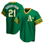 Athletics #21 Tyler Soderstrom player Green Replica Cooperstown Collection Stitched Jersey