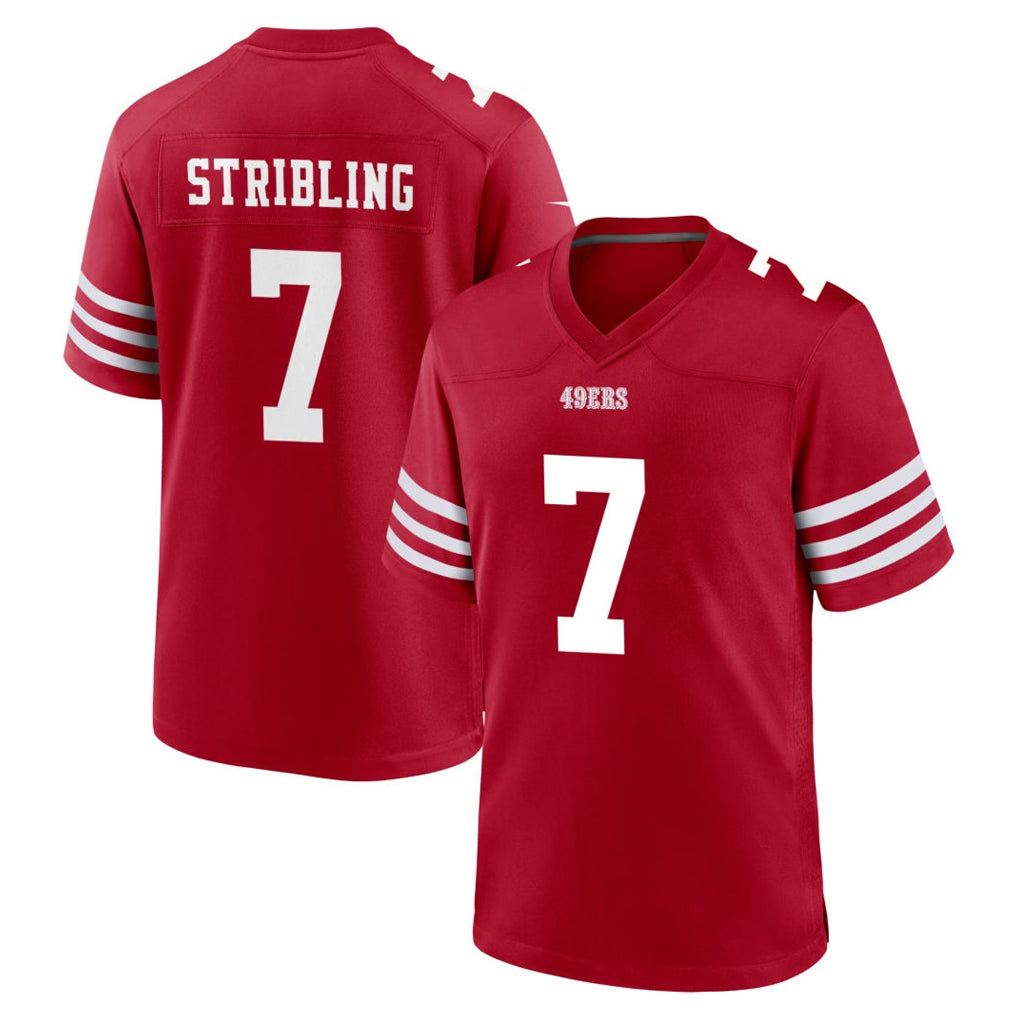 SF.49ers #7 De'Zhaun Stribling Player Red Game Home Gdoa Stitched Jerseys